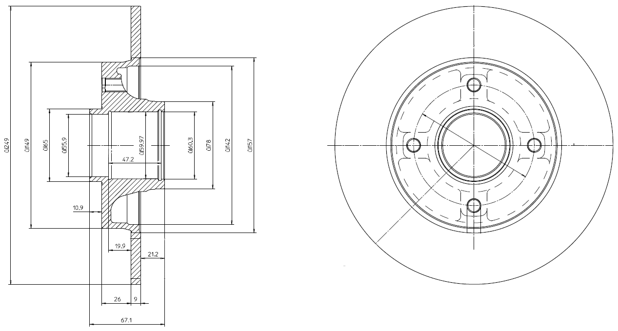 FREN DISK ARKA RULMANLI DUZ (250mm)
