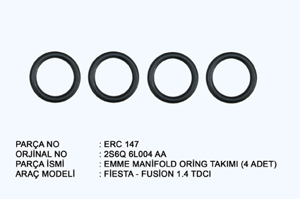 EMME MANIFOLD ORING TAKIM FIESTA 1.4 TDCI 02>