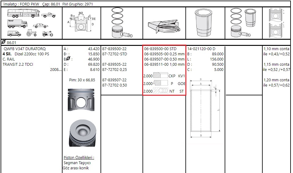 SEGMAN STD 89.90 TRANSIT V.184 90-120PS 2.4D 01>