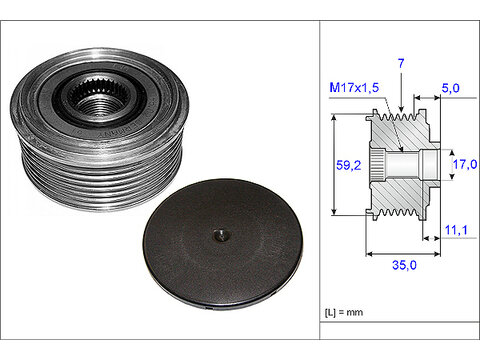 ALTERNATOR DAMPER KASNAGI (UZUN) TRANSIT V.347 06>