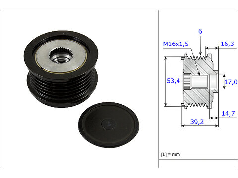 ALTERNATOR DAMPER KASNAGI (UZUN) TRANSIT V.347 06>