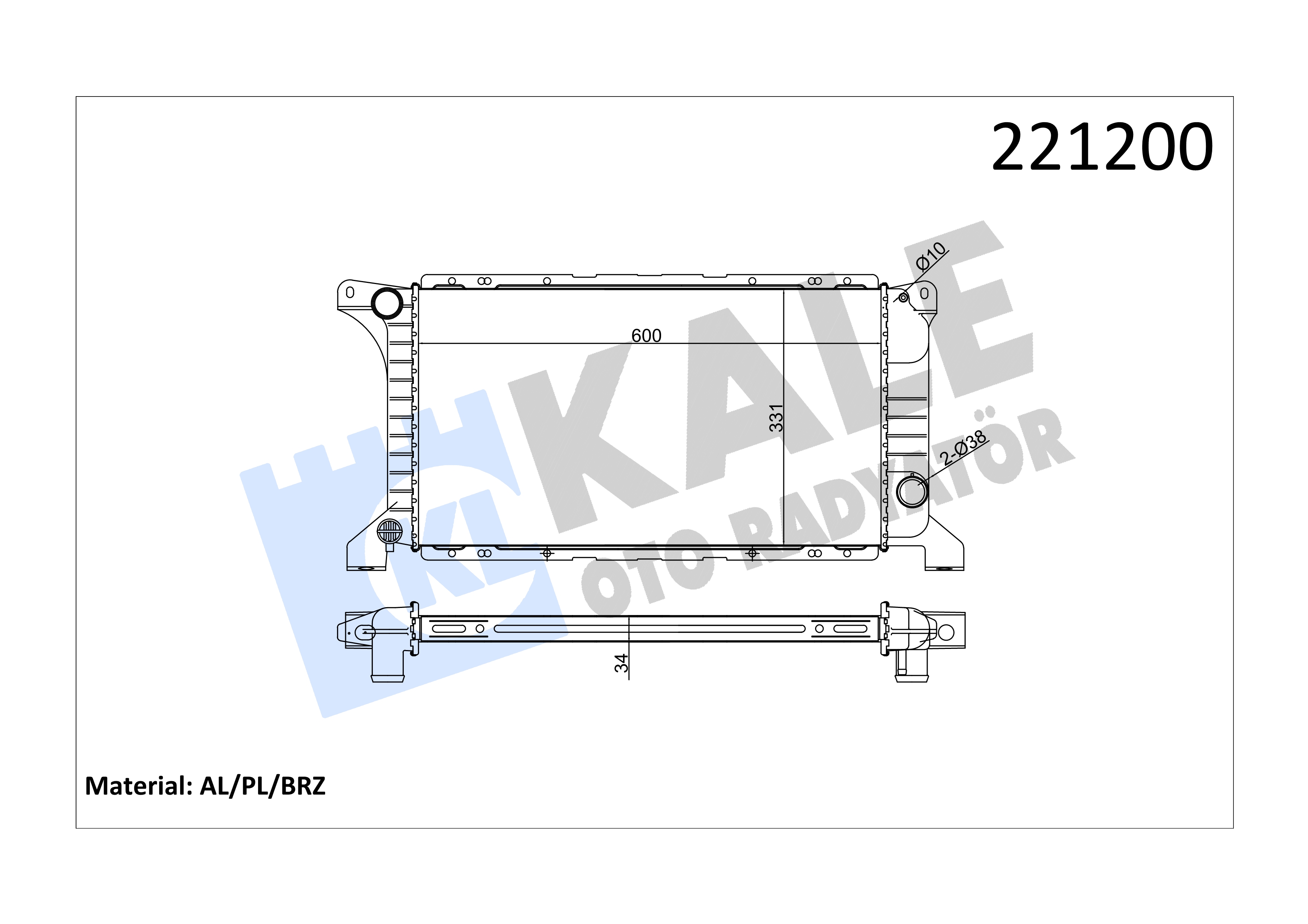 RADYATOR (ALIMINYUM) Brazing TRANSIT T.15 93>99