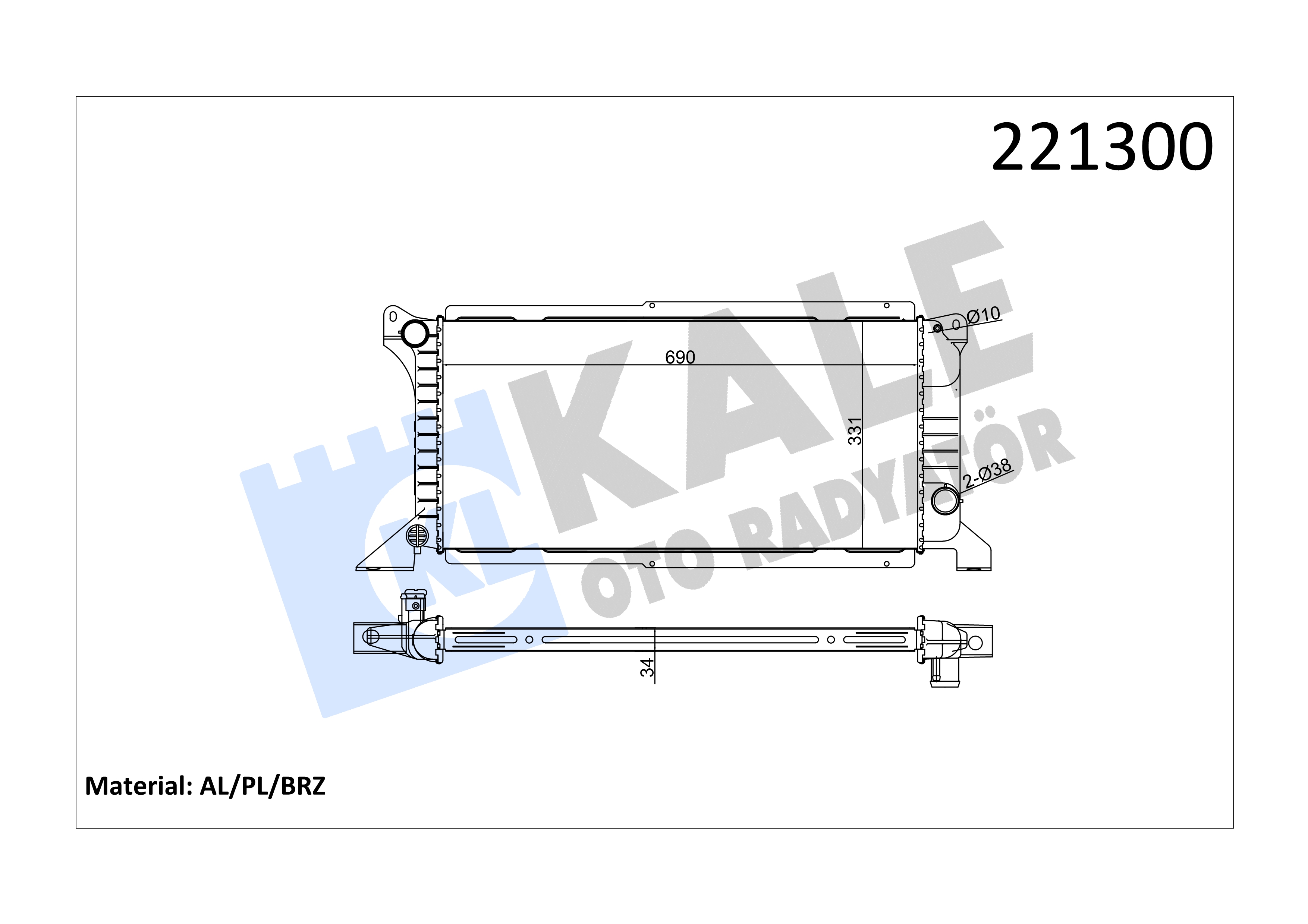 RADYATOR (ALIMINYUM) Brazing TRANSIT T.15 93>99