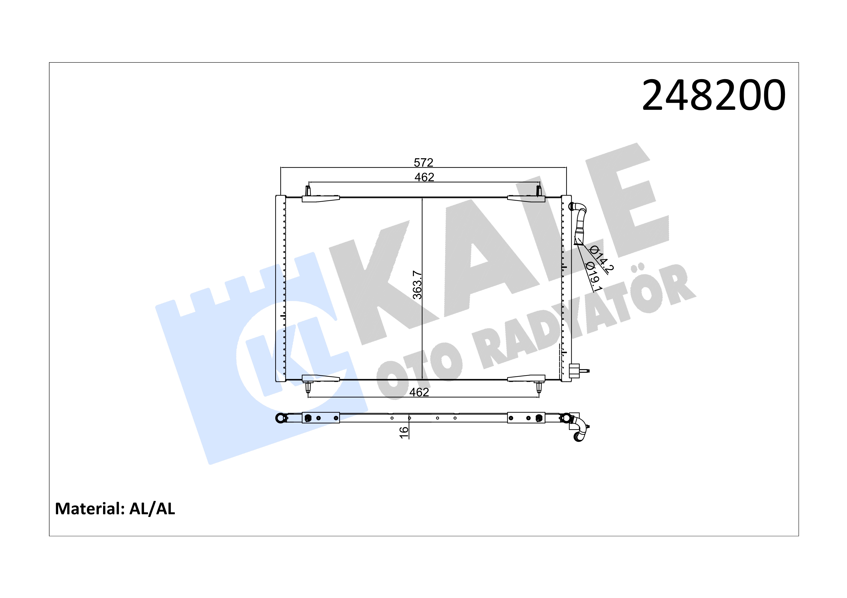 KLIMA RADYATORU ( CONDENSER) P.206 TUM MOTORLAR