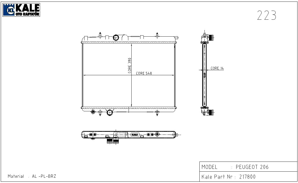 SU RADYATORU 206-206+ 1.4 HDI