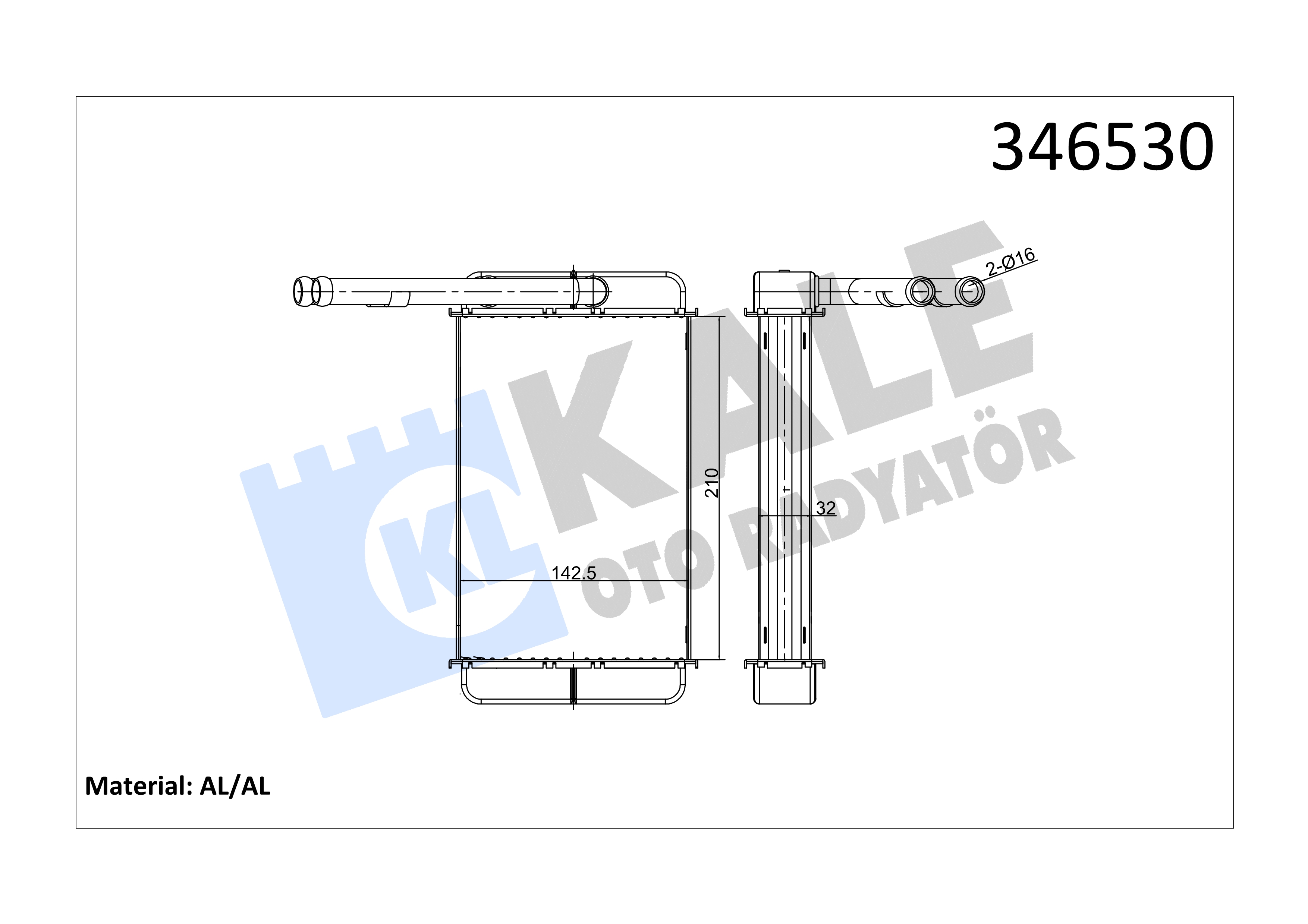RADYATOR (ALIMINYUM) Brazing TRANSIT T.15 93>99