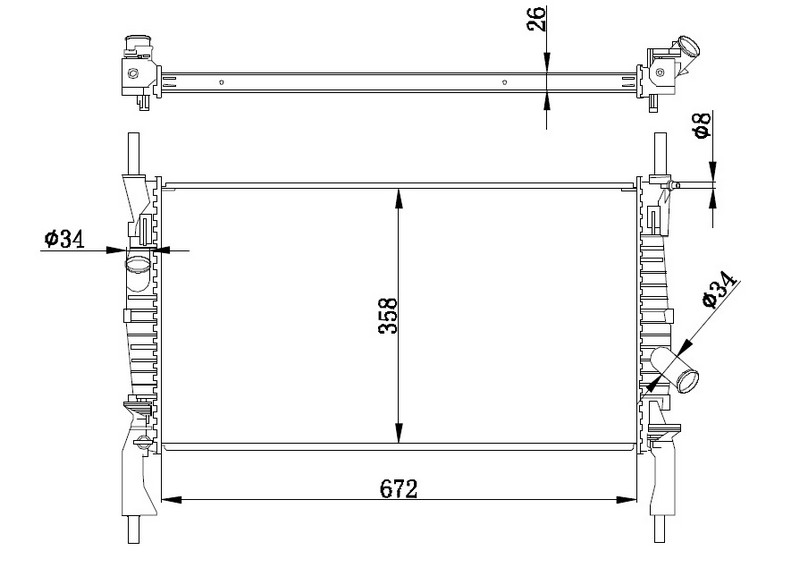 RADYATOR BRAKET TAKIM FOCUS BM 98>04