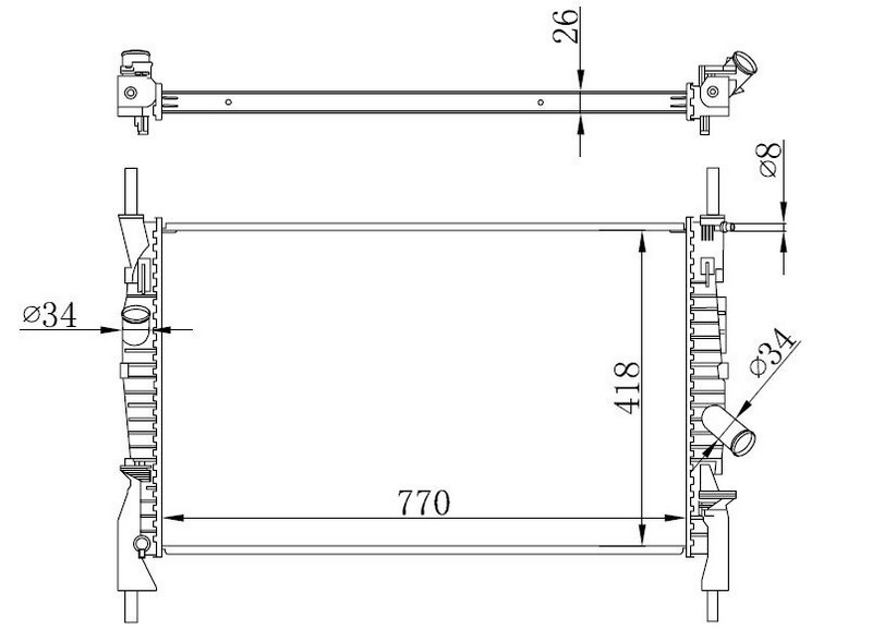 RADYATOR BRAKET TAKIM FOCUS BM 98>04