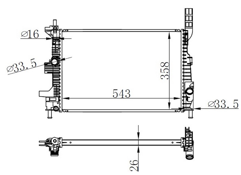 RADYATOR (+AC) (BRAZING) MONDEO 2.0 ZETEC HE 01>