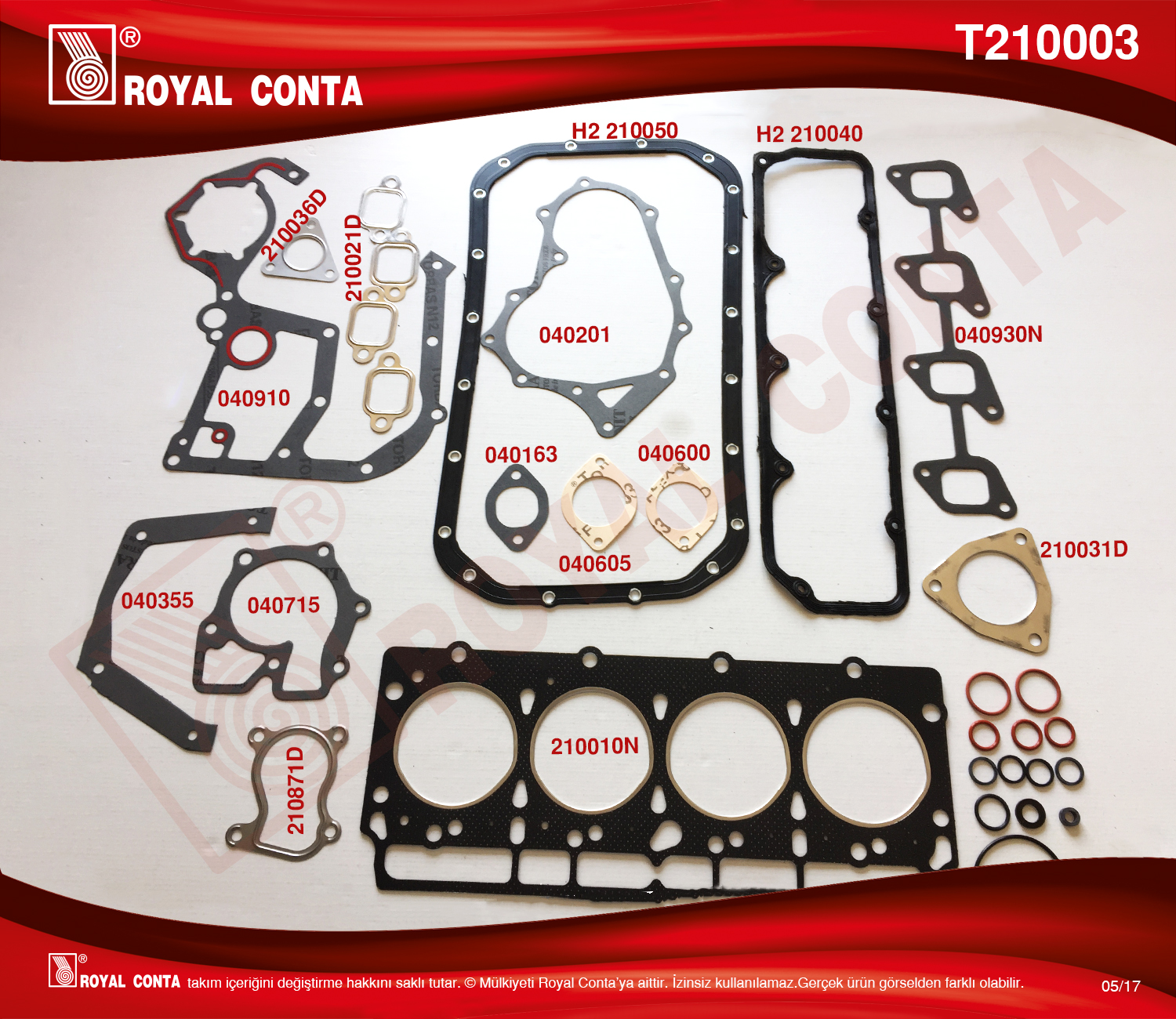 TAKIM CONTA KECESIZ STD TRANSIT T.15 TURBO 2.5TD